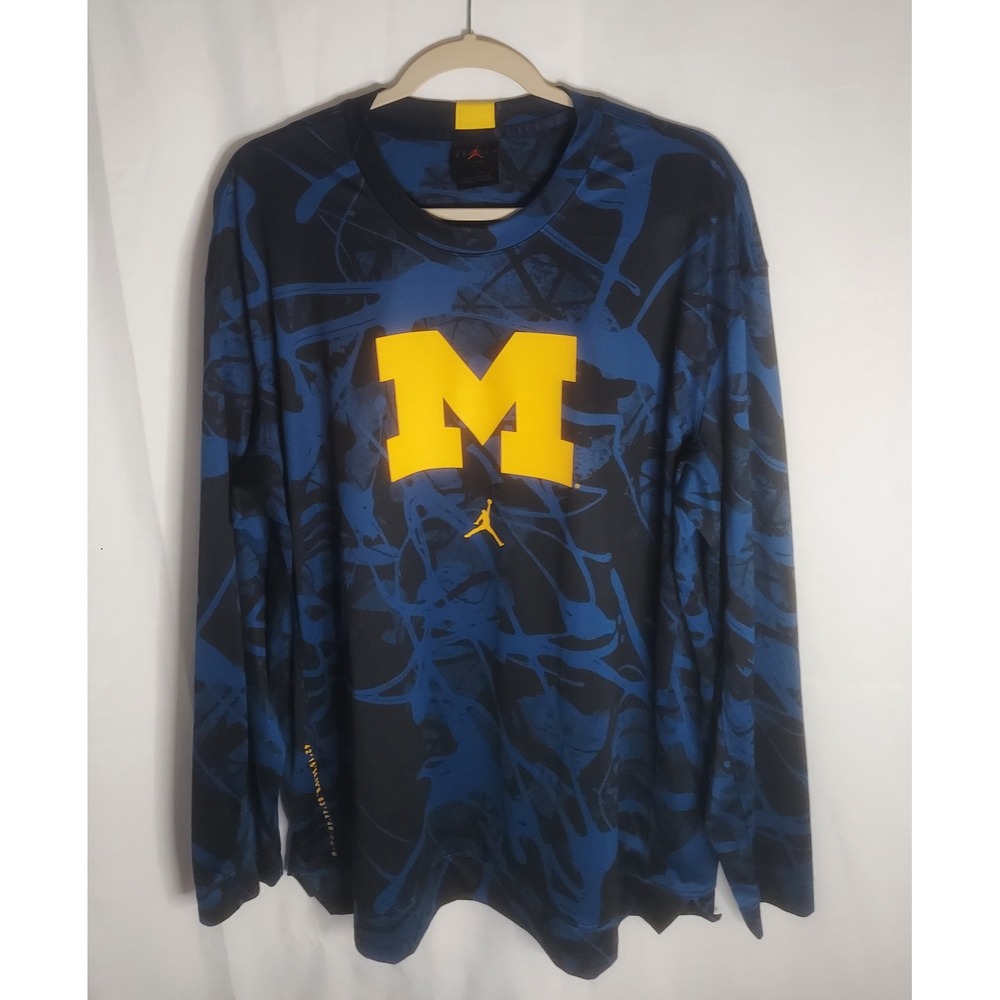 Jordan Brand Michigan Wolverines Player Issued Shooting/Practice LS Shirt Large